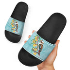 Australia Kookaburra and Eucalyptus Slide Sandals Christmas Vibe - Aussie Hoodie