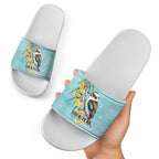 Australia Kookaburra and Eucalyptus Slide Sandals Christmas Vibe - Aussie Hoodie