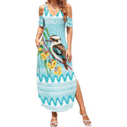 Australia Kookaburra and Eucalyptus Summer Maxi Dress Christmas Vibe - Aussie Hoodie