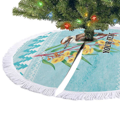 Australia Kookaburra and Eucalyptus Tree Skirt Christmas Vibe - Aussie Hoodie