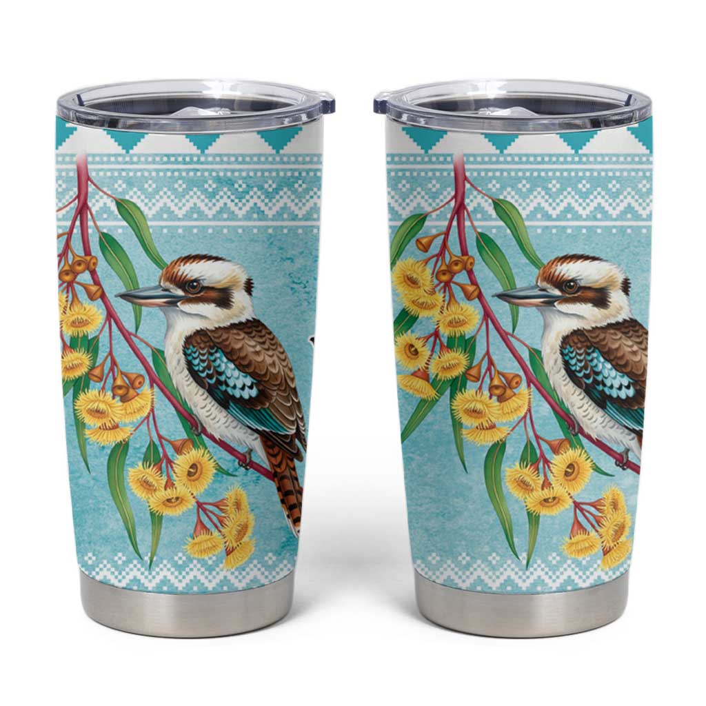 Australia Kookaburra and Eucalyptus Tumbler Cup Christmas Vibe - Aussie Hoodie