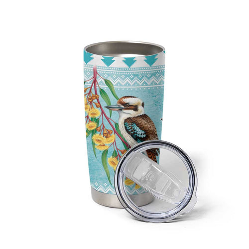 Australia Kookaburra and Eucalyptus Tumbler Cup Christmas Vibe - Aussie Hoodie