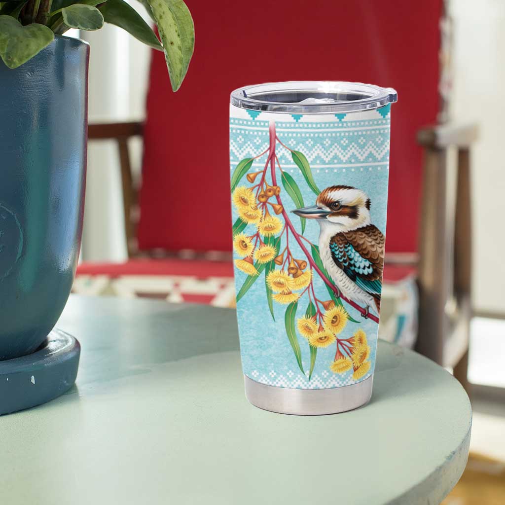 Australia Kookaburra and Eucalyptus Tumbler Cup Christmas Vibe - Aussie Hoodie