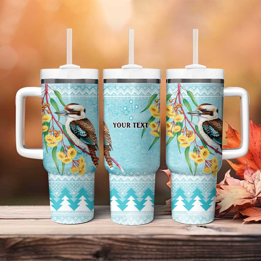 Australia Kookaburra and Eucalyptus Tumbler With Handle Christmas Vibe - Aussie Hoodie