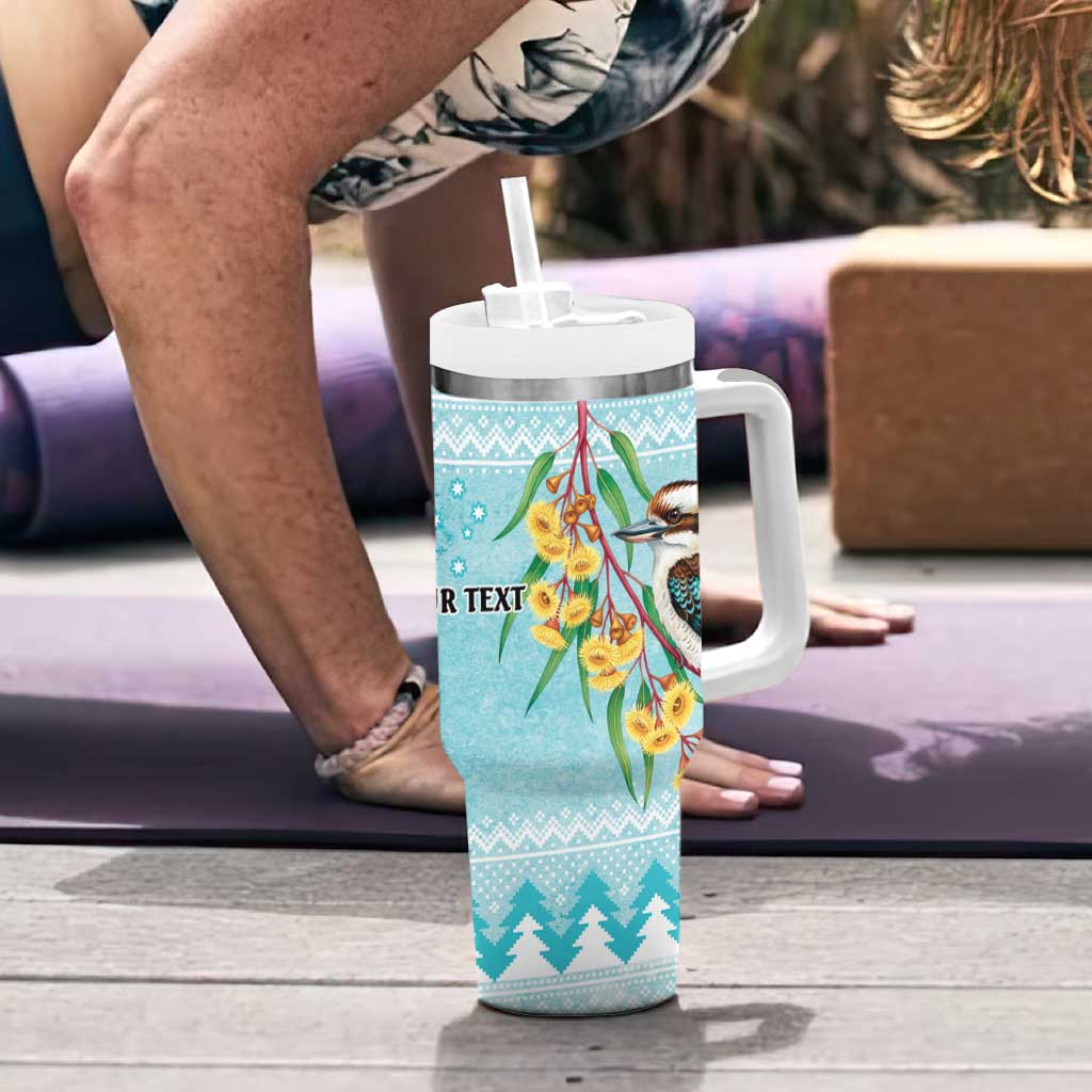 Australia Kookaburra and Eucalyptus Tumbler With Handle Christmas Vibe - Aussie Hoodie