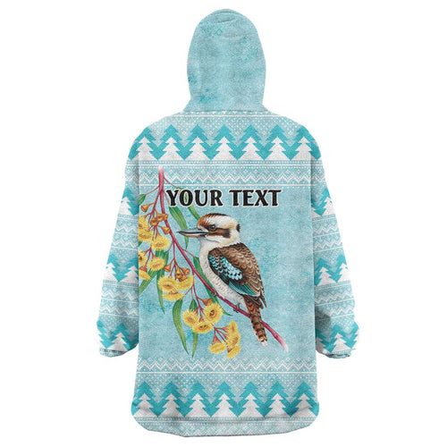 Australia Kookaburra and Eucalyptus Wearable Blanket Hoodie Christmas Vibe - Aussie Hoodie