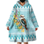Australia Kookaburra and Eucalyptus Wearable Blanket Hoodie Christmas Vibe - Aussie Hoodie