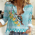 Australia Kookaburra and Eucalyptus Women Casual Shirt Christmas Vibe - Aussie Hoodie