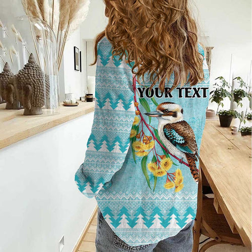 Australia Kookaburra and Eucalyptus Women Casual Shirt Christmas Vibe - Aussie Hoodie