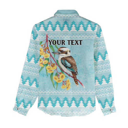 Australia Kookaburra and Eucalyptus Women Casual Shirt Christmas Vibe - Aussie Hoodie