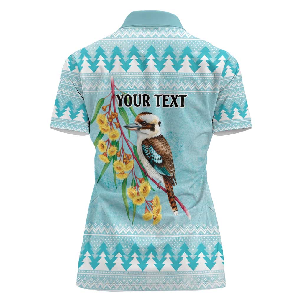 Australia Kookaburra and Eucalyptus Women Polo Shirt Christmas Vibe - Aussie Hoodie