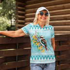 Australia Kookaburra and Eucalyptus Women Polo Shirt Christmas Vibe - Aussie Hoodie