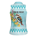 Australia Kookaburra and Eucalyptus Women Sleeveless Polo Shirt Christmas Vibe - Aussie Hoodie