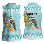 Australia Kookaburra and Eucalyptus Women Sleeveless Polo Shirt Christmas Vibe - Aussie Hoodie