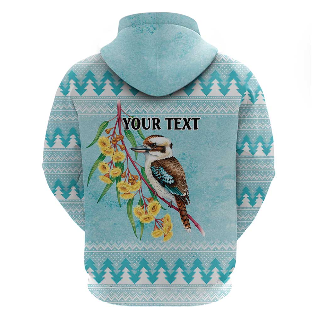 Australia Kookaburra and Eucalyptus Zip Hoodie Christmas Vibe - Aussie Hoodie