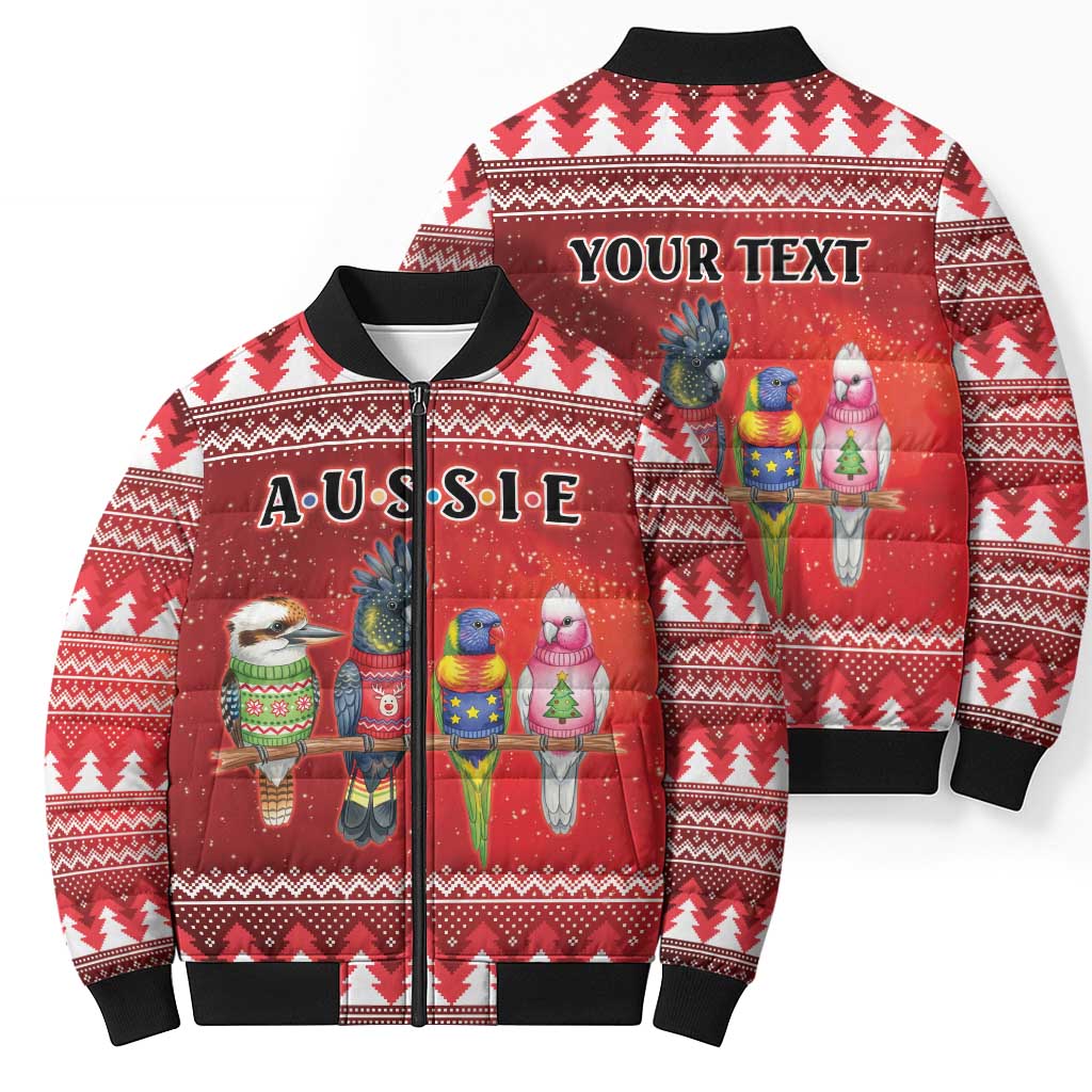 Australian Native Bird Bomber Puffer Jacket Kookaburra Black Cockatoo Rainbow Lorikeet Galah - Aussie Hoodie
