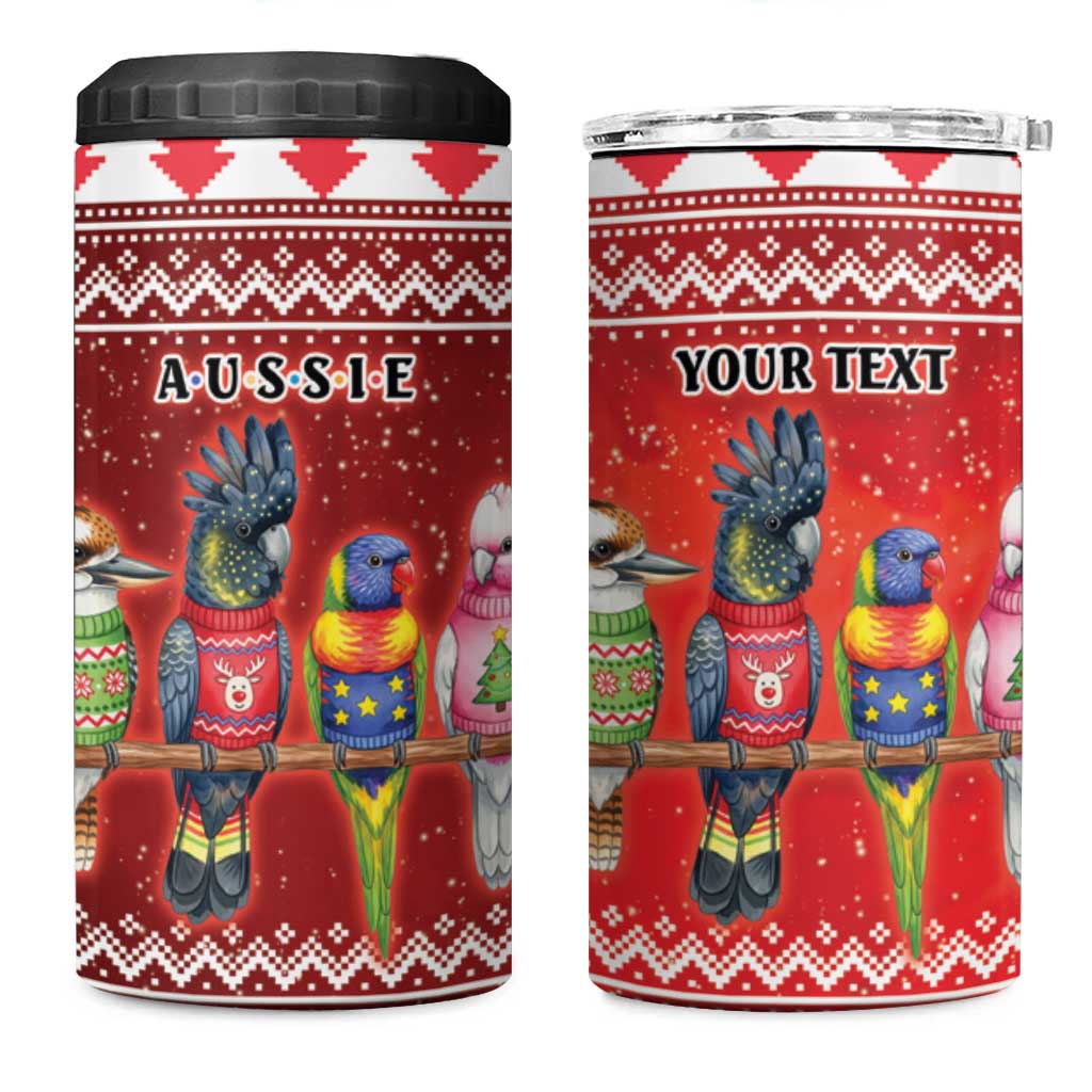 Australian Native Bird 4 in 1 Can Cooler Tumbler Kookaburra Black Cockatoo Rainbow Lorikeet Galah - Aussie Hoodie
