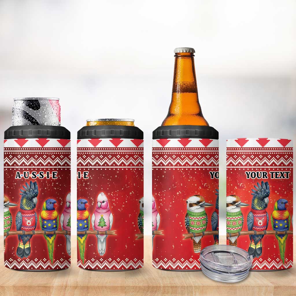 Australian Native Bird 4 in 1 Can Cooler Tumbler Kookaburra Black Cockatoo Rainbow Lorikeet Galah - Aussie Hoodie