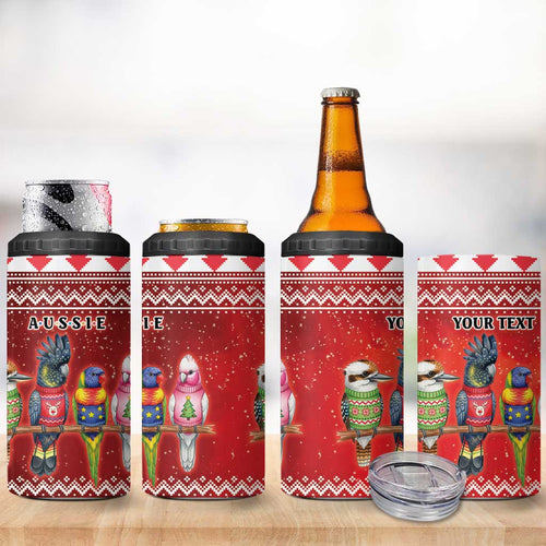 Australian Native Bird 4 in 1 Can Cooler Tumbler Kookaburra Black Cockatoo Rainbow Lorikeet Galah - Aussie Hoodie