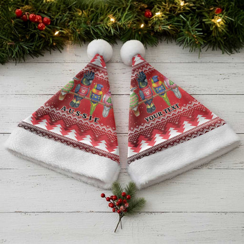 Australian Native Bird Christmas Santa Hat Kookaburra Black Cockatoo Rainbow Lorikeet Galah - Aussie Hoodie