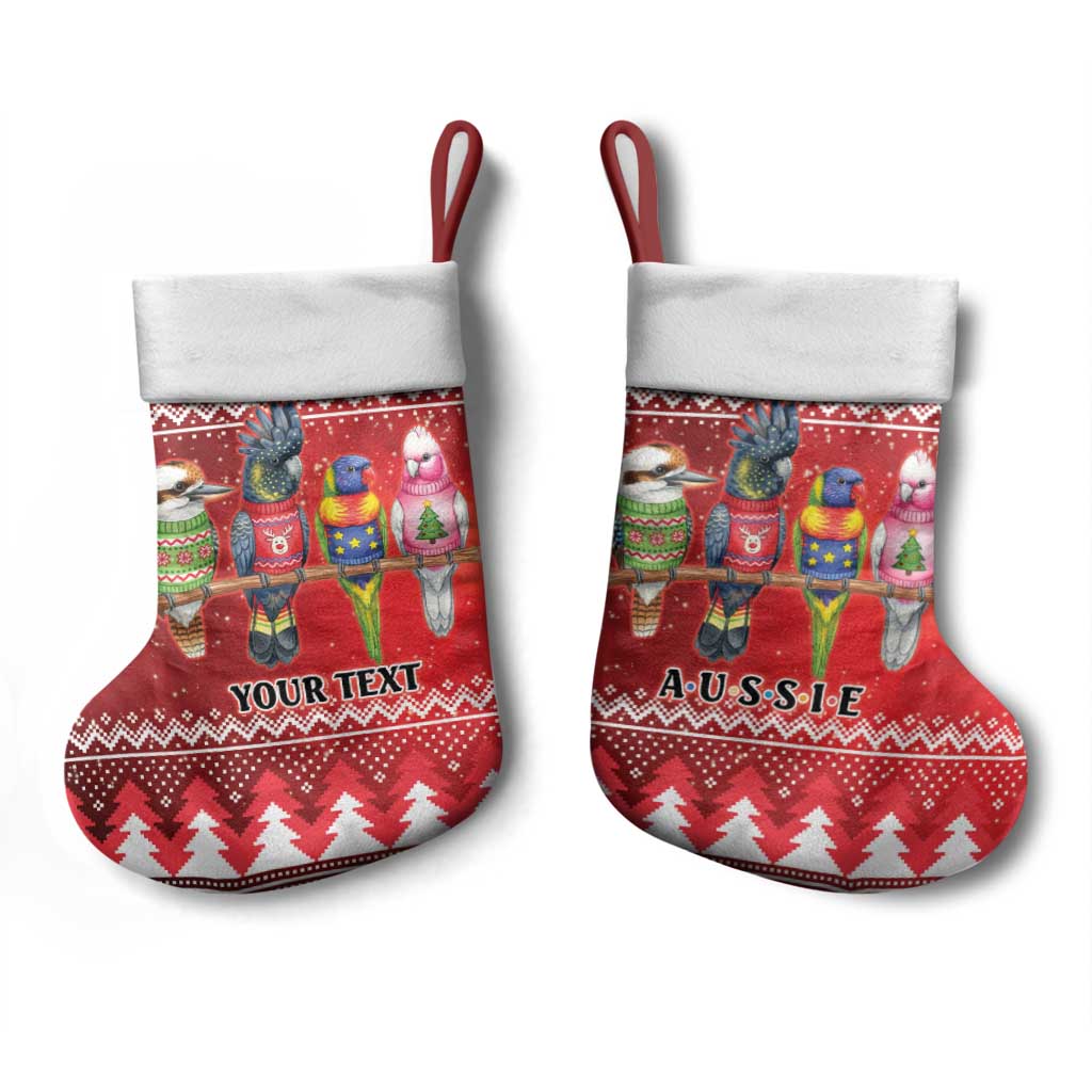Australian Native Bird Christmas Stocking Kookaburra Black Cockatoo Rainbow Lorikeet Galah - Aussie Hoodie