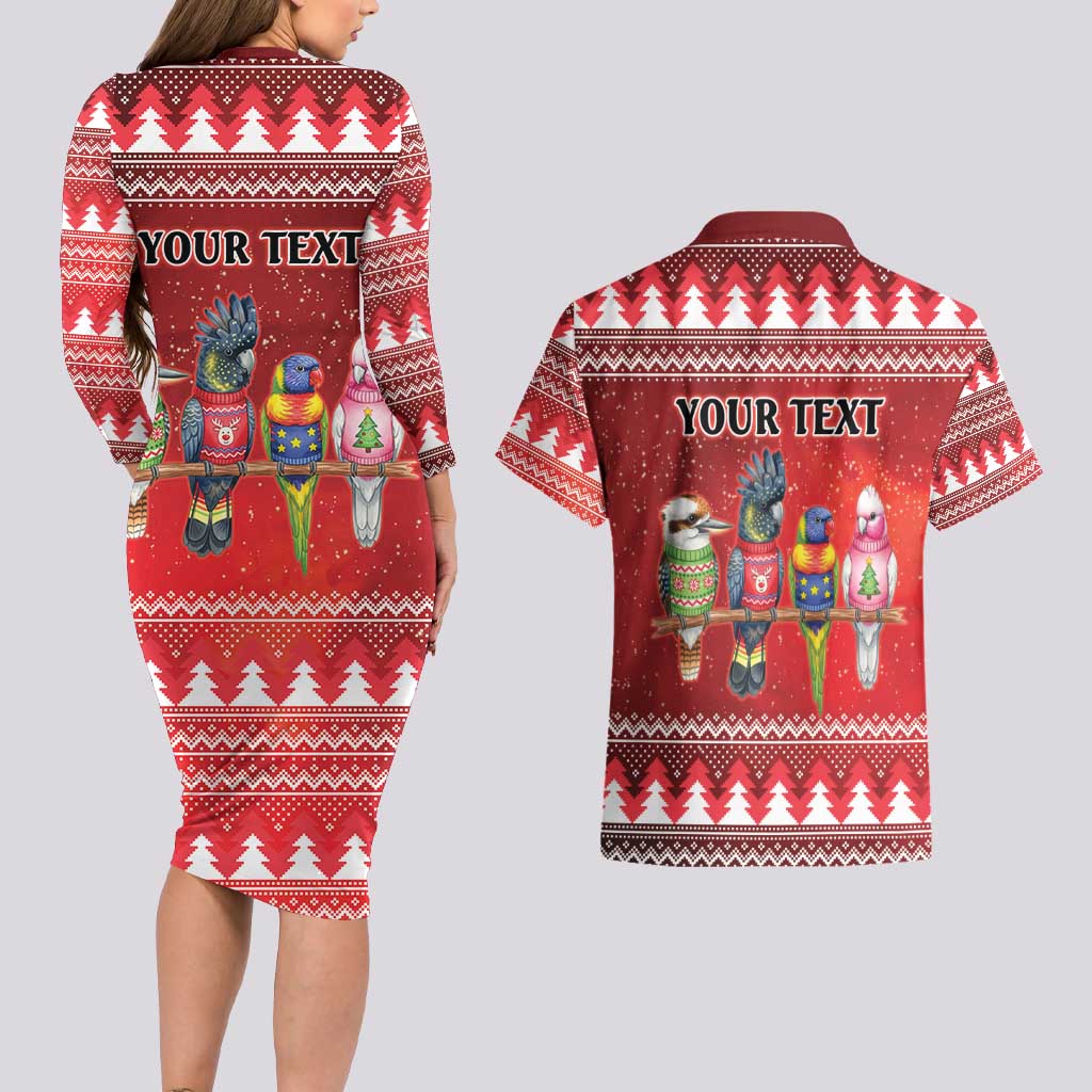 Australian Native Bird Couples Matching Long Sleeve Bodycon Dress and Hawaiian Shirt Kookaburra Black Cockatoo Rainbow Lorikeet Galah - Aussie Hoodie
