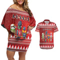 Australian Native Bird Couples Matching Off Shoulder Short Dress and Hawaiian Shirt Kookaburra Black Cockatoo Rainbow Lorikeet Galah - Aussie Hoodie
