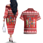Australian Native Bird Couples Matching Off The Shoulder Long Sleeve Dress and Hawaiian Shirt Kookaburra Black Cockatoo Rainbow Lorikeet Galah - Aussie Hoodie