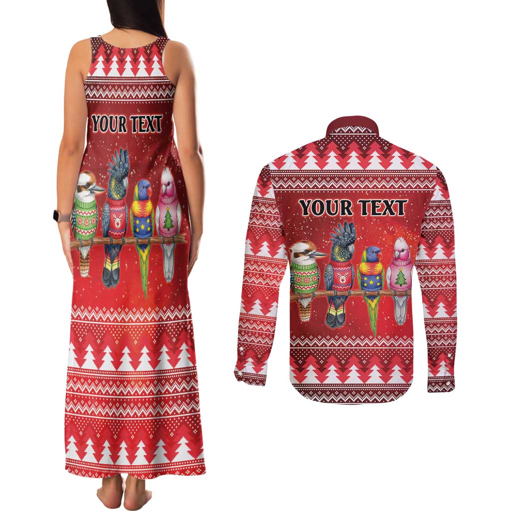 Australian Native Bird Couples Matching Tank Maxi Dress and Long Sleeve Button Shirt Kookaburra Black Cockatoo Rainbow Lorikeet Galah - Aussie Hoodie
