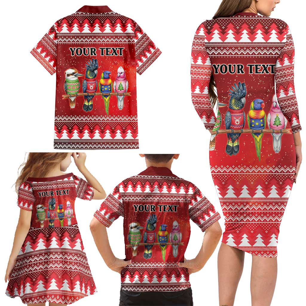 Australian Native Bird Family Matching Long Sleeve Bodycon Dress and Hawaiian Shirt Kookaburra Black Cockatoo Rainbow Lorikeet Galah - Aussie Hoodie