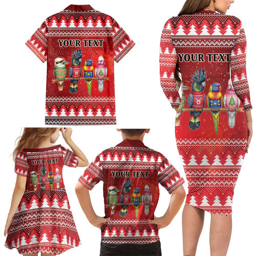 Australian Native Bird Family Matching Long Sleeve Bodycon Dress and Hawaiian Shirt Kookaburra Black Cockatoo Rainbow Lorikeet Galah - Aussie Hoodie