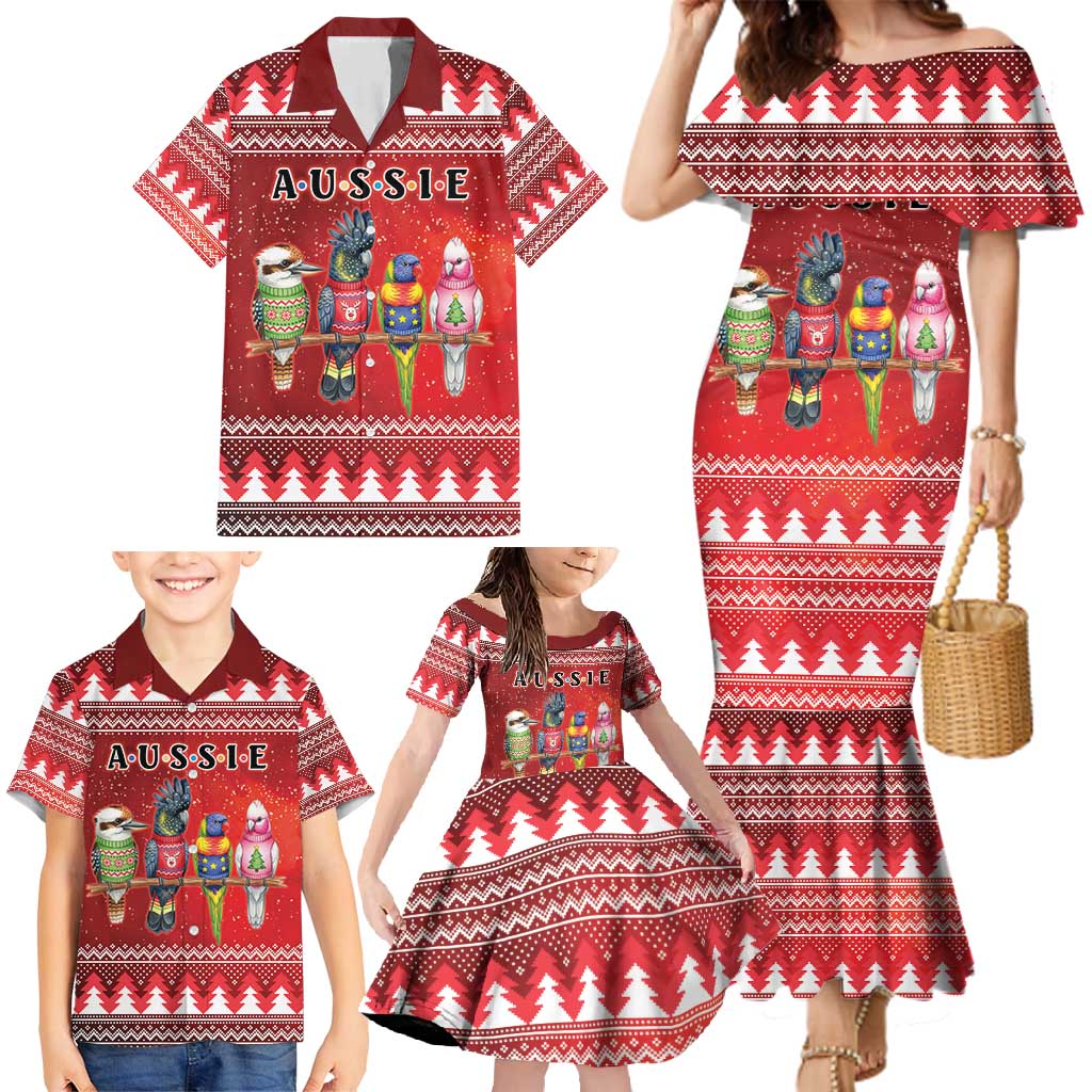 Australian Native Bird Family Matching Mermaid Dress and Hawaiian Shirt Kookaburra Black Cockatoo Rainbow Lorikeet Galah - Aussie Hoodie