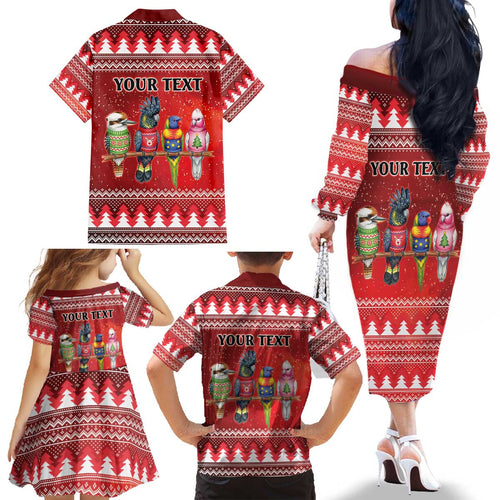 Australian Native Bird Family Matching Off The Shoulder Long Sleeve Dress and Hawaiian Shirt Kookaburra Black Cockatoo Rainbow Lorikeet Galah - Aussie Hoodie
