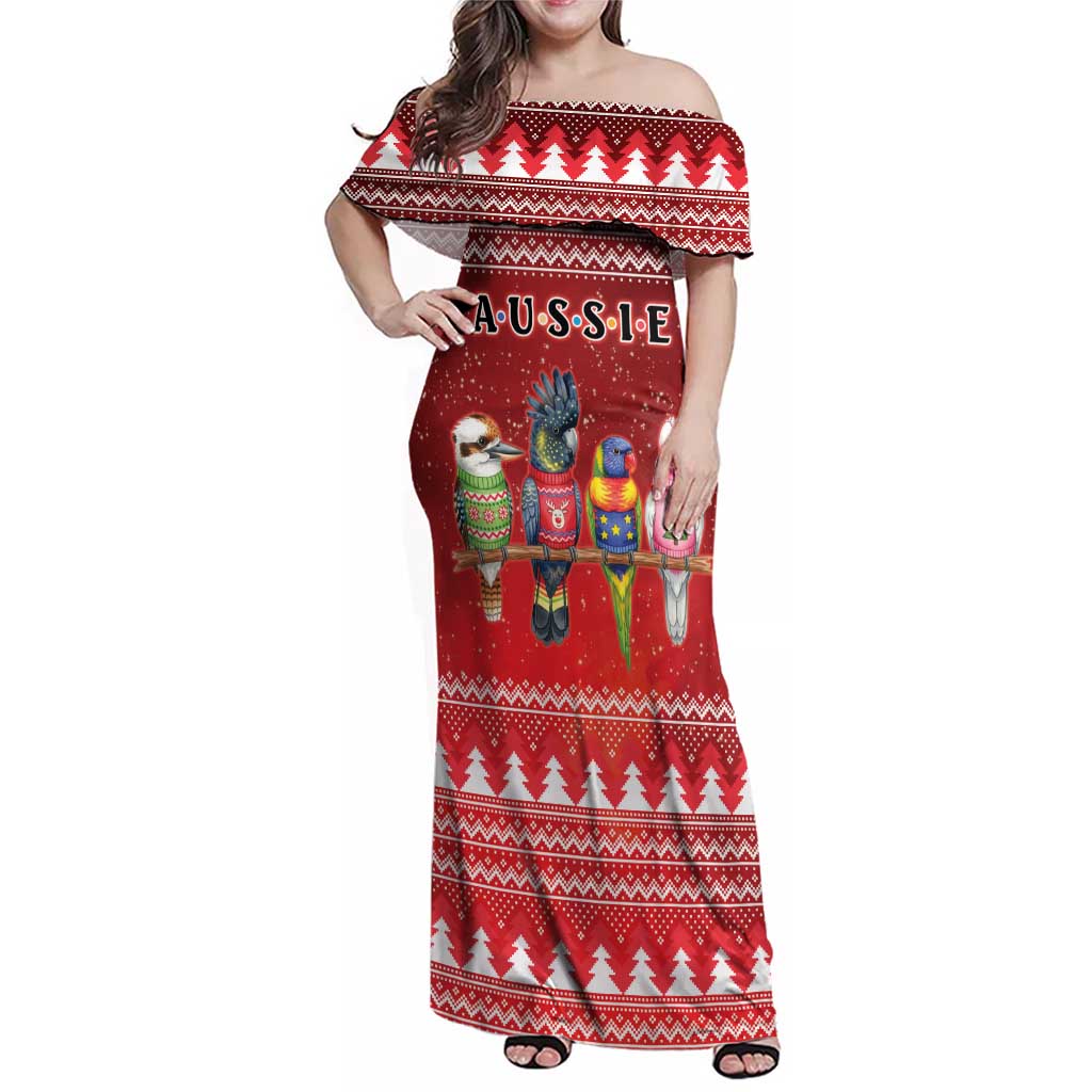 Australian Native Bird Family Matching Off Shoulder Maxi Dress and Hawaiian Shirt Kookaburra Black Cockatoo Rainbow Lorikeet Galah - Aussie Hoodie