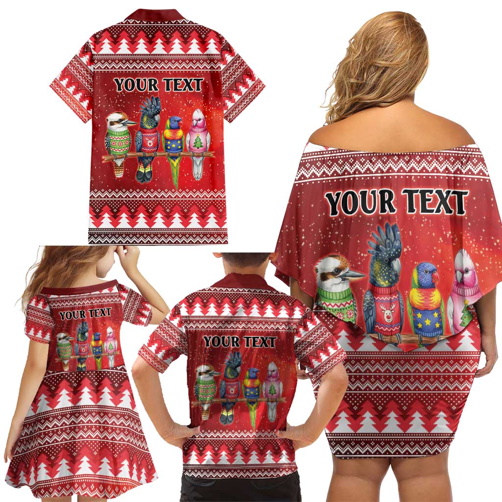 Australian Native Bird Family Matching Off Shoulder Short Dress and Hawaiian Shirt Kookaburra Black Cockatoo Rainbow Lorikeet Galah - Aussie Hoodie