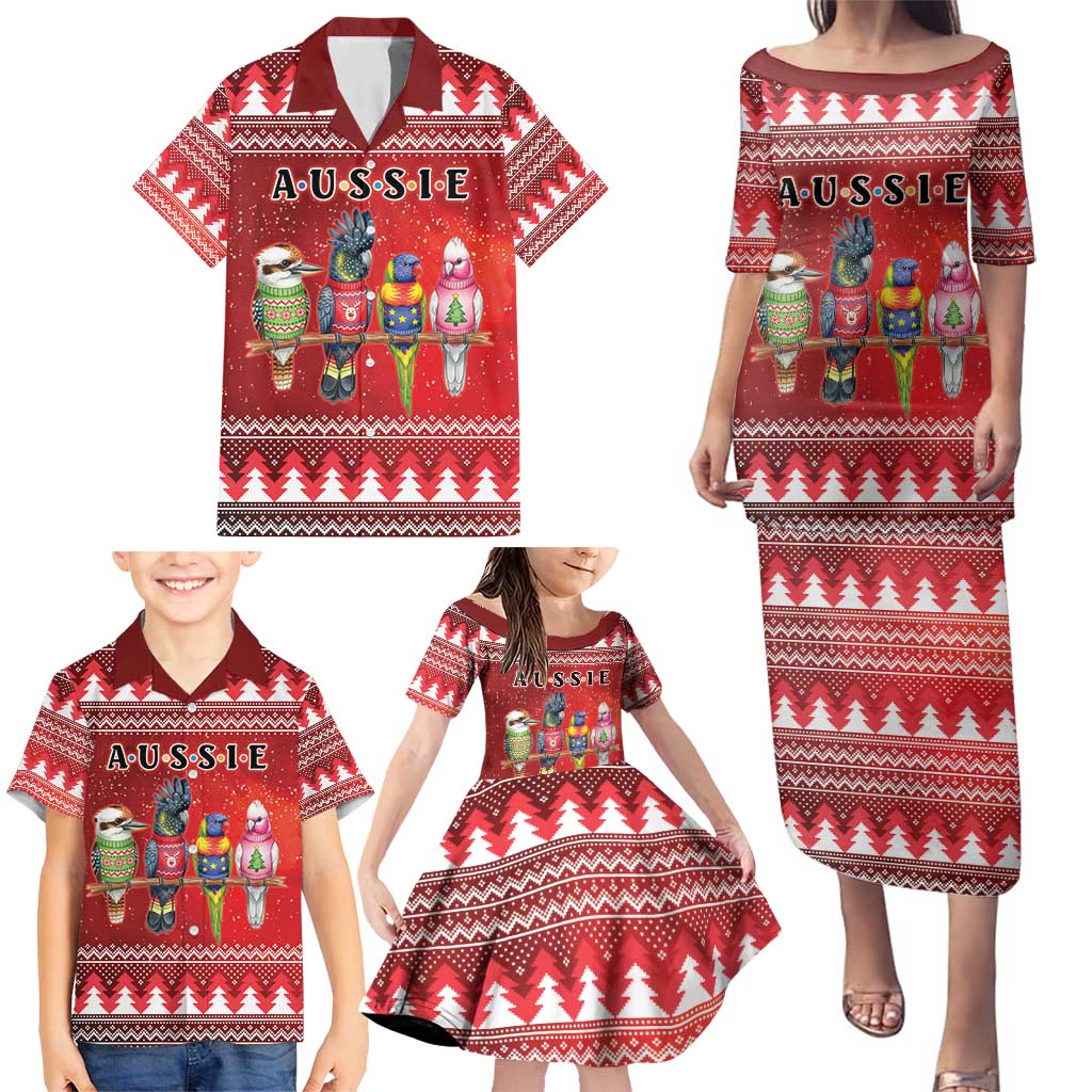 Australian Native Bird Family Matching Puletasi and Hawaiian Shirt Kookaburra Black Cockatoo Rainbow Lorikeet Galah - Aussie Hoodie