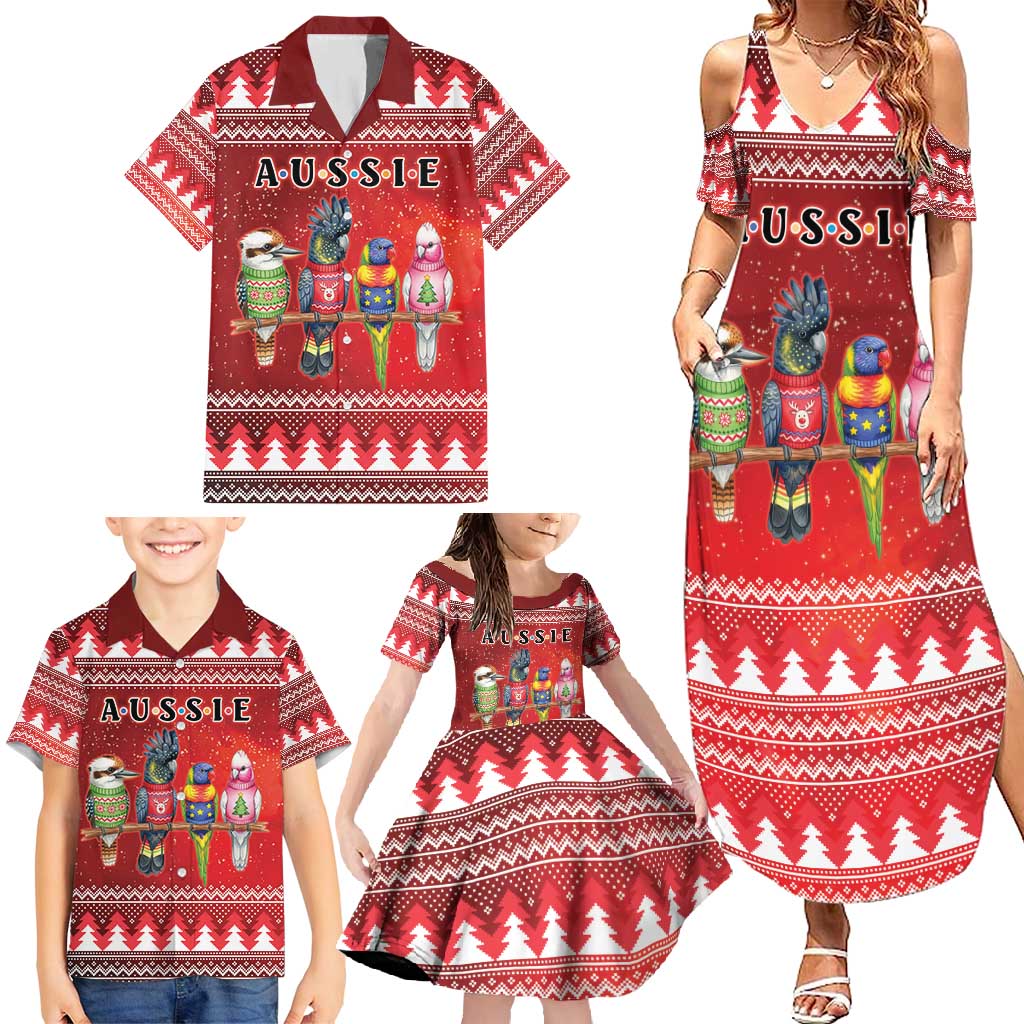 Australian Native Bird Family Matching Summer Maxi Dress and Hawaiian Shirt Kookaburra Black Cockatoo Rainbow Lorikeet Galah - Aussie Hoodie