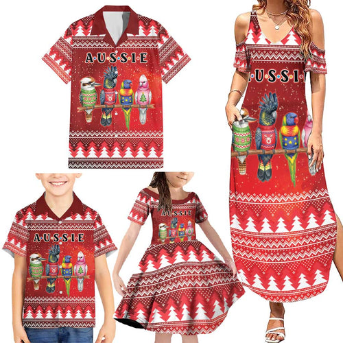 Australian Native Bird Family Matching Summer Maxi Dress and Hawaiian Shirt Kookaburra Black Cockatoo Rainbow Lorikeet Galah - Aussie Hoodie