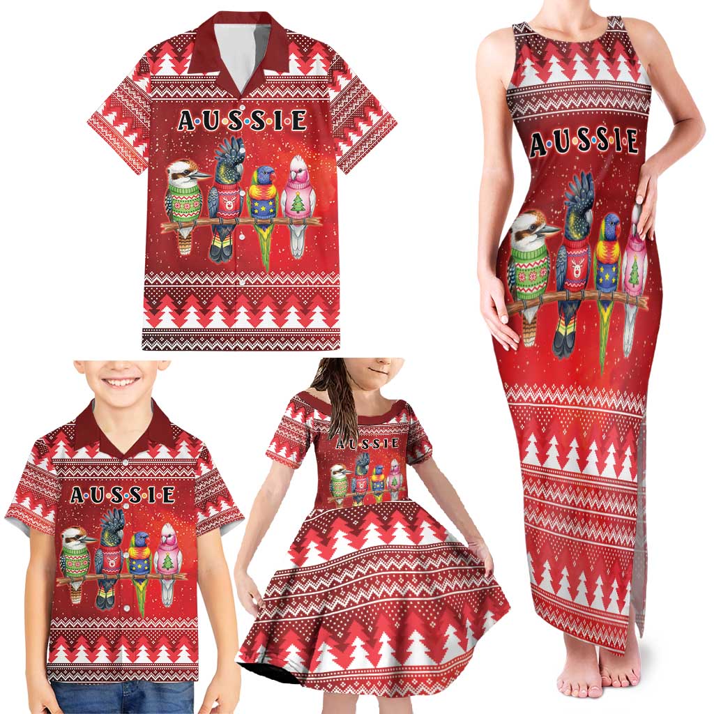 Australian Native Bird Family Matching Tank Maxi Dress and Hawaiian Shirt Kookaburra Black Cockatoo Rainbow Lorikeet Galah - Aussie Hoodie
