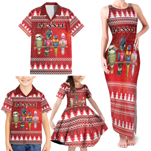 Australian Native Bird Family Matching Tank Maxi Dress and Hawaiian Shirt Kookaburra Black Cockatoo Rainbow Lorikeet Galah - Aussie Hoodie