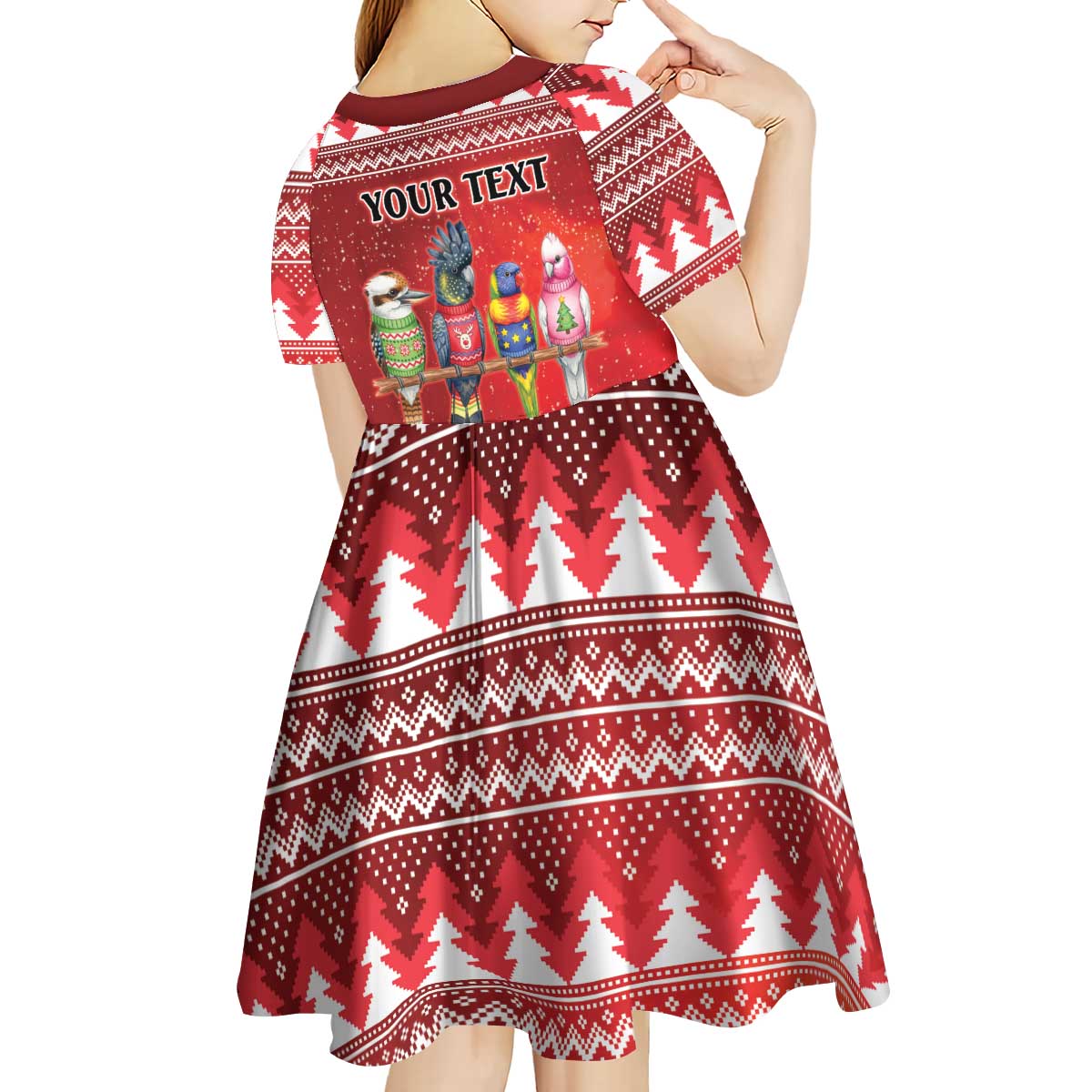 Australian Native Bird Kid Short Sleeve Dress Kookaburra Black Cockatoo Rainbow Lorikeet Galah - Aussie Hoodie