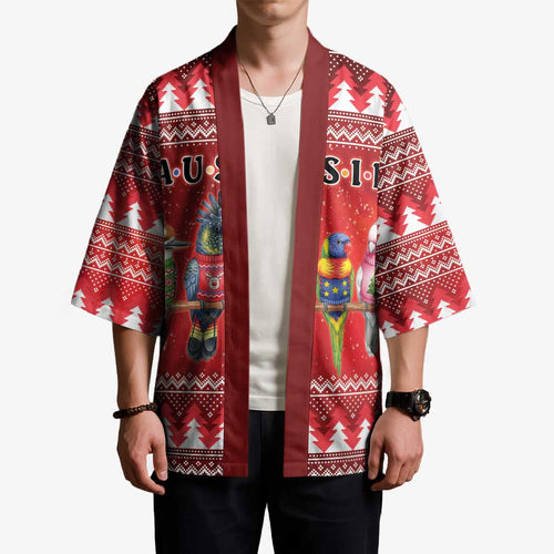 Australian Native Bird Kimono Kookaburra Black Cockatoo Rainbow Lorikeet Galah - Aussie Hoodie