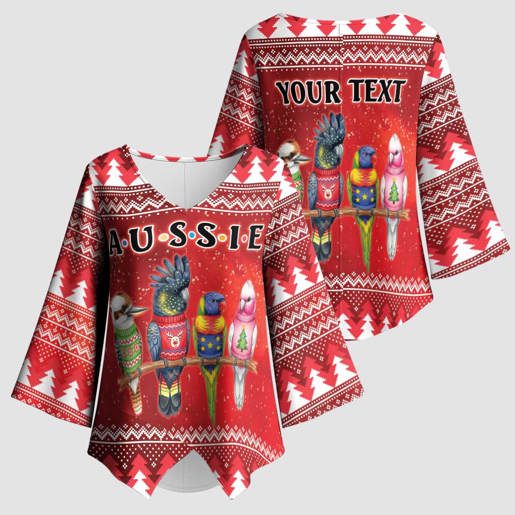 Australian Native Bird Kimono Sleeve Blouse Kookaburra Black Cockatoo Rainbow Lorikeet Galah - Aussie Hoodie