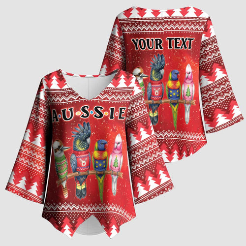 Australian Native Bird Kimono Sleeve Blouse Kookaburra Black Cockatoo Rainbow Lorikeet Galah - Aussie Hoodie