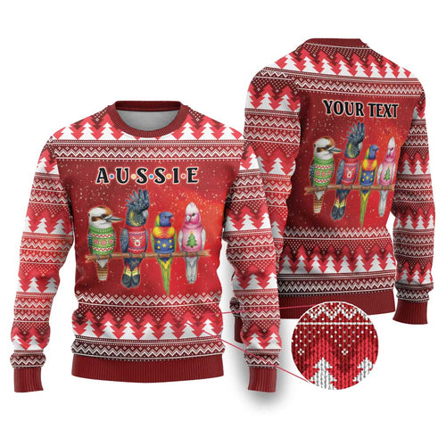Australian Native Bird Ugly Christmas Sweater Kookaburra Black Cockatoo Rainbow Lorikeet Galah - Aussie Hoodie