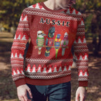 Australian Native Bird Ugly Christmas Sweater Kookaburra Black Cockatoo Rainbow Lorikeet Galah - Aussie Hoodie
