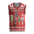 Australian Native Bird Christmas Knitted V-Neck Vest Kookaburra Black Cockatoo Rainbow Lorikeet Galah - Aussie Hoodie