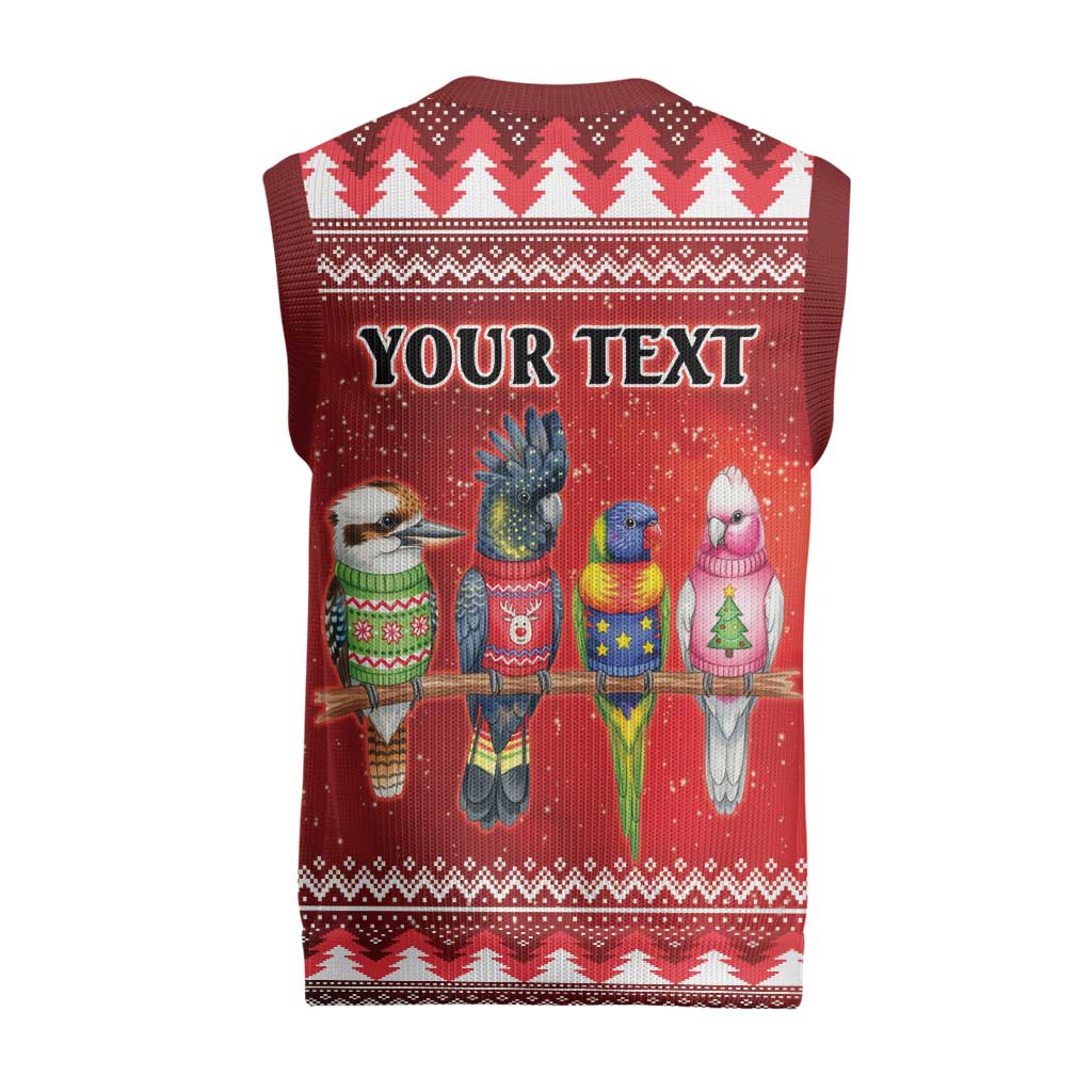 Australian Native Bird Christmas Knitted V-Neck Vest Kookaburra Black Cockatoo Rainbow Lorikeet Galah - Aussie Hoodie