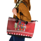 Australian Native Bird Leather Tote Bag Kookaburra Black Cockatoo Rainbow Lorikeet Galah - Aussie Hoodie