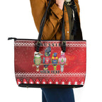 Australian Native Bird Leather Tote Bag Kookaburra Black Cockatoo Rainbow Lorikeet Galah - Aussie Hoodie
